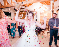 Bride with confetti