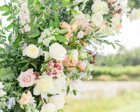 Floral covered moon gate.