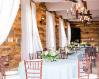 White Draping for a Barn Wedding