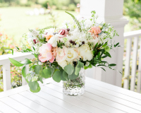 Brides Bouquet in a vase on the porch