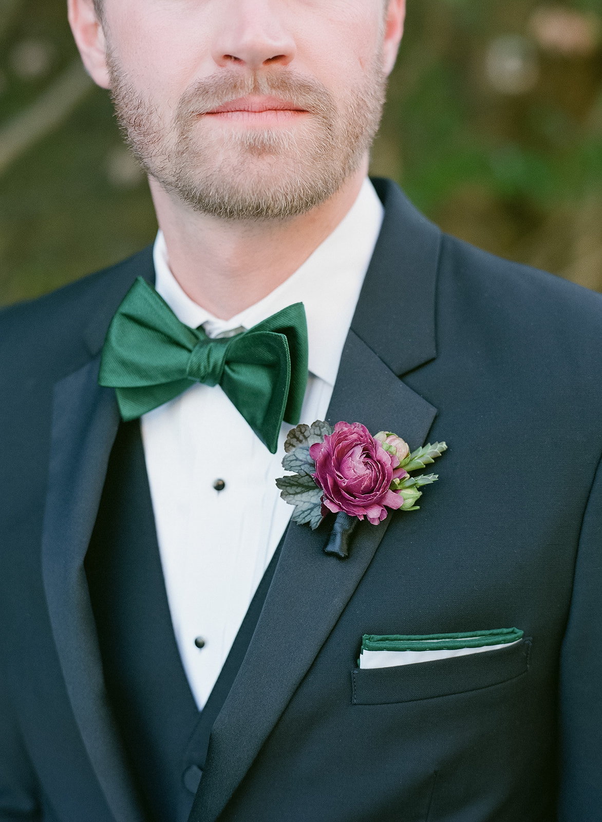 bow tie and boutonniere