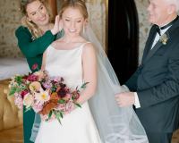 Maid of Honor, Bride, and Father of the Bride
