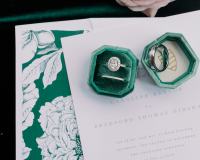 Emerald Green Wedding Invitation and Mrs. Box