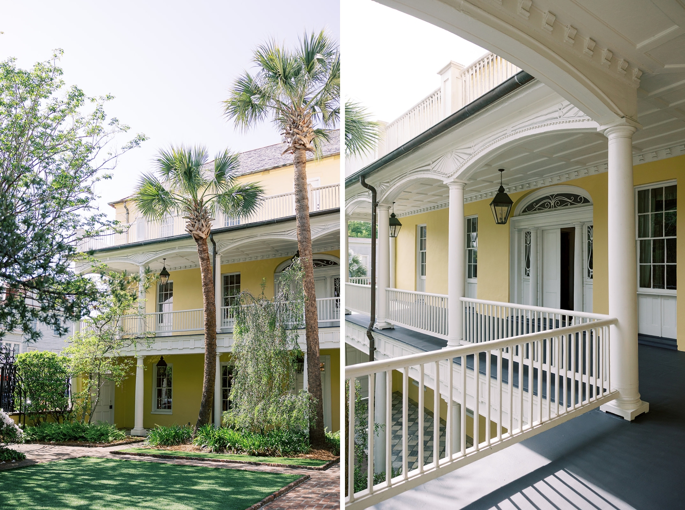 Palm trees growing outside the William Aiken House in South Carolina