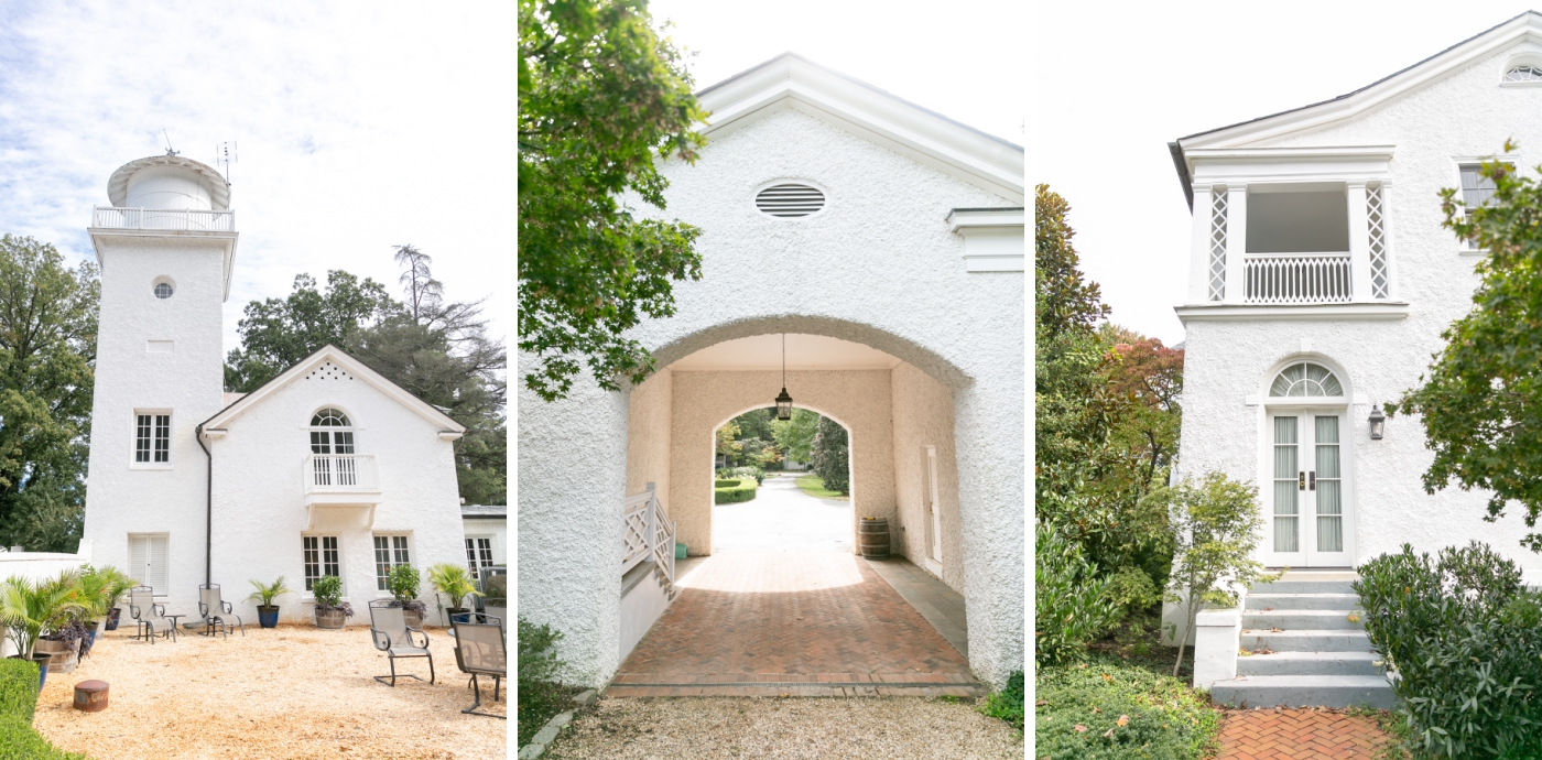 An arched driveway at Keswick Vineyard