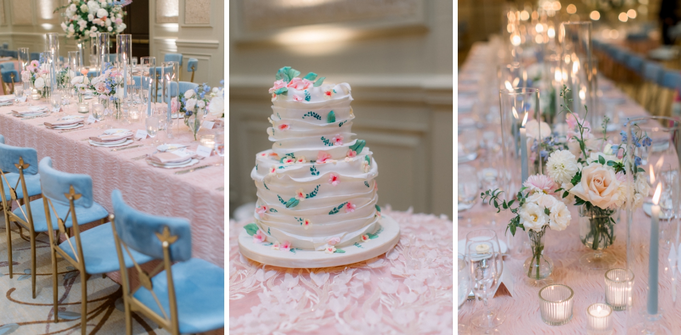A whimsical wedding reception in the Salamander Resort ballroom