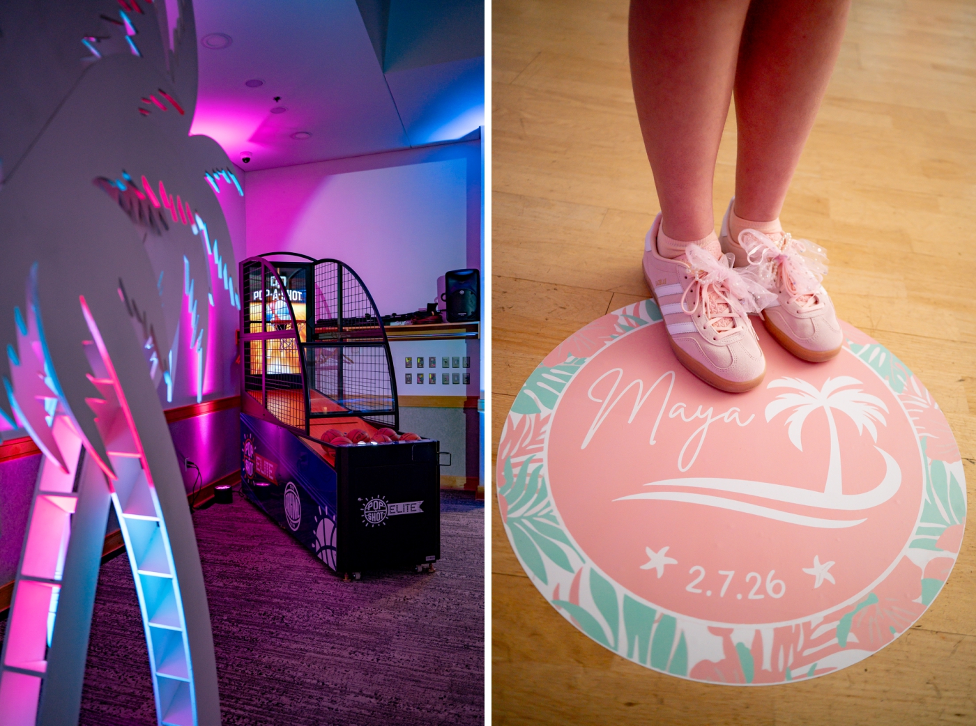An arcade-style basketball game at a Bat Mitzvah